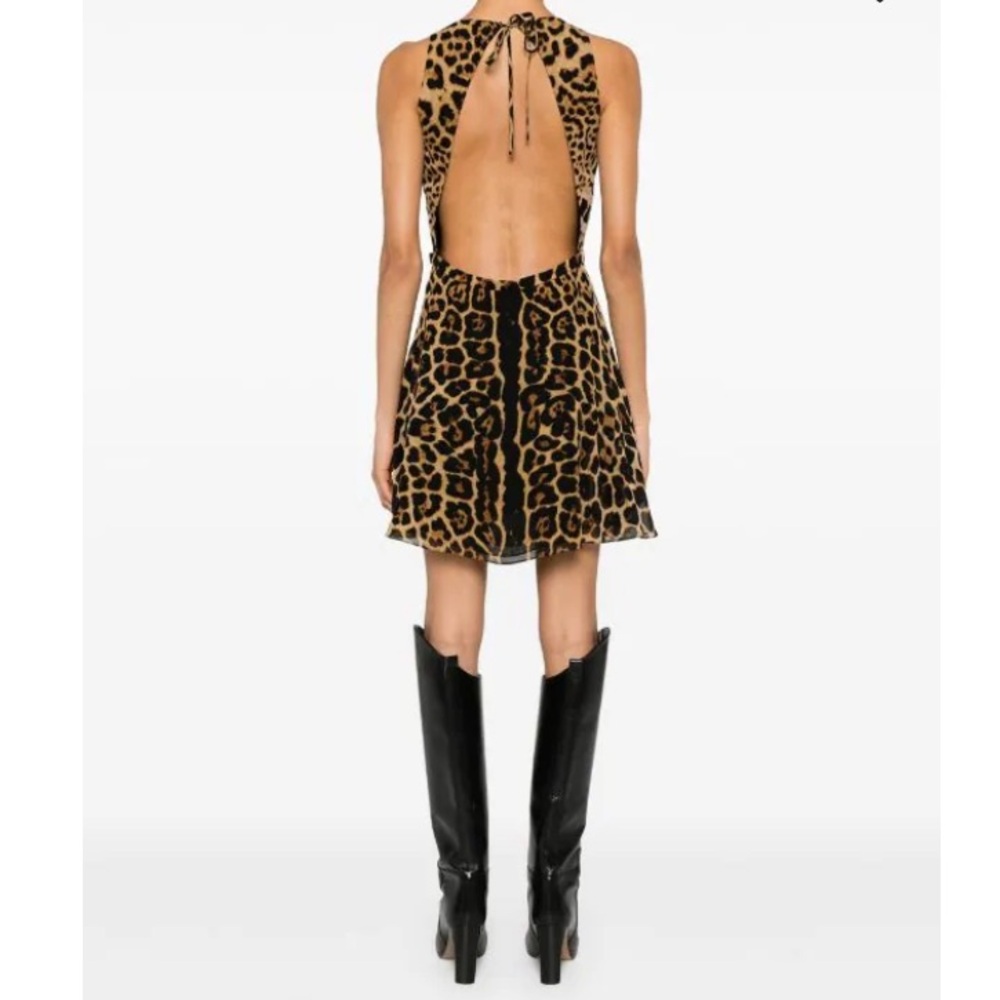 SAINT LAURENT Animal Print Mini Dress size EU 40